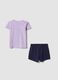 Multicoloured pure cotton t-shirt and shorts set for girls regular fit_1