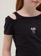 Black stretch cotton slim-fit girls' t-shirt_2