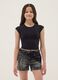 Girls' Black Stretch Cotton Slim Fit T-shirt_0