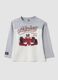 Grey pure cotton crew-neck T-shirt with Mickey print for boys_0