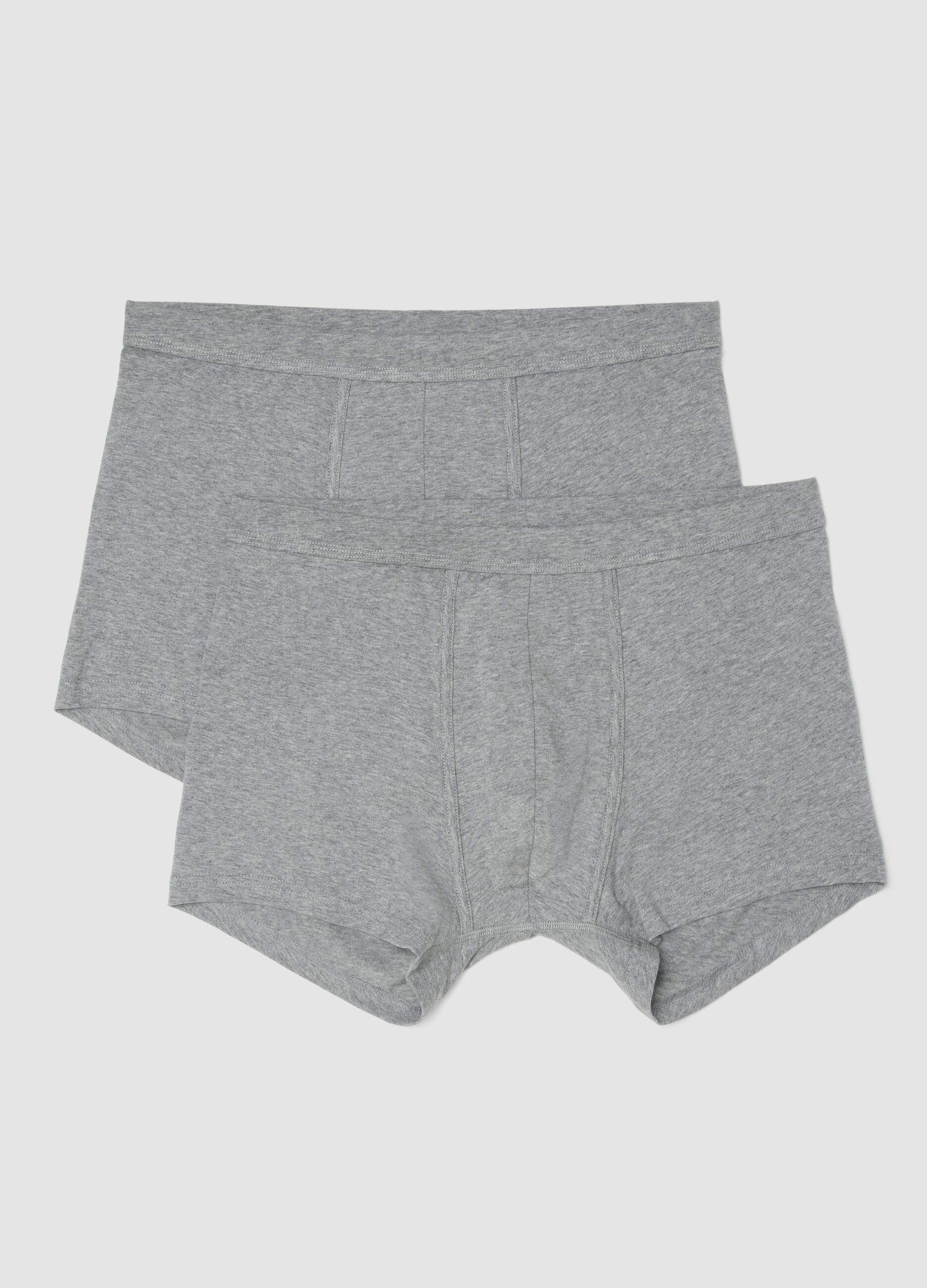 2-pack of grey stretch Supima cotton boxer shorts