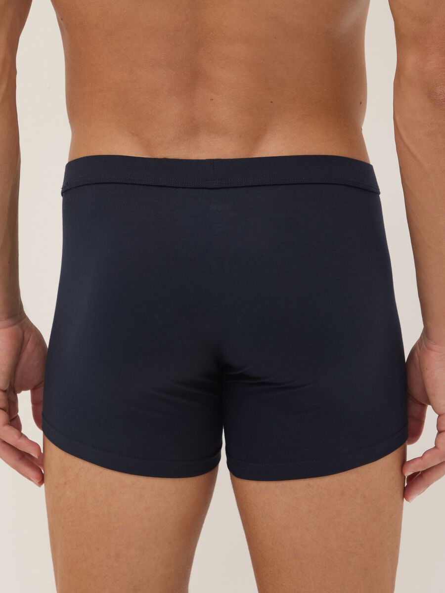 Bipack di boxer blu in cotone Supima elasticizzato_2