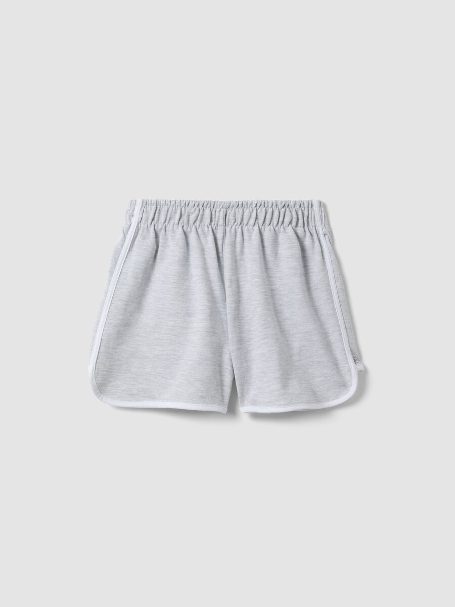 Shorts grigi in misto cotone con vita elasticizzata per ragazza comfort fit_4