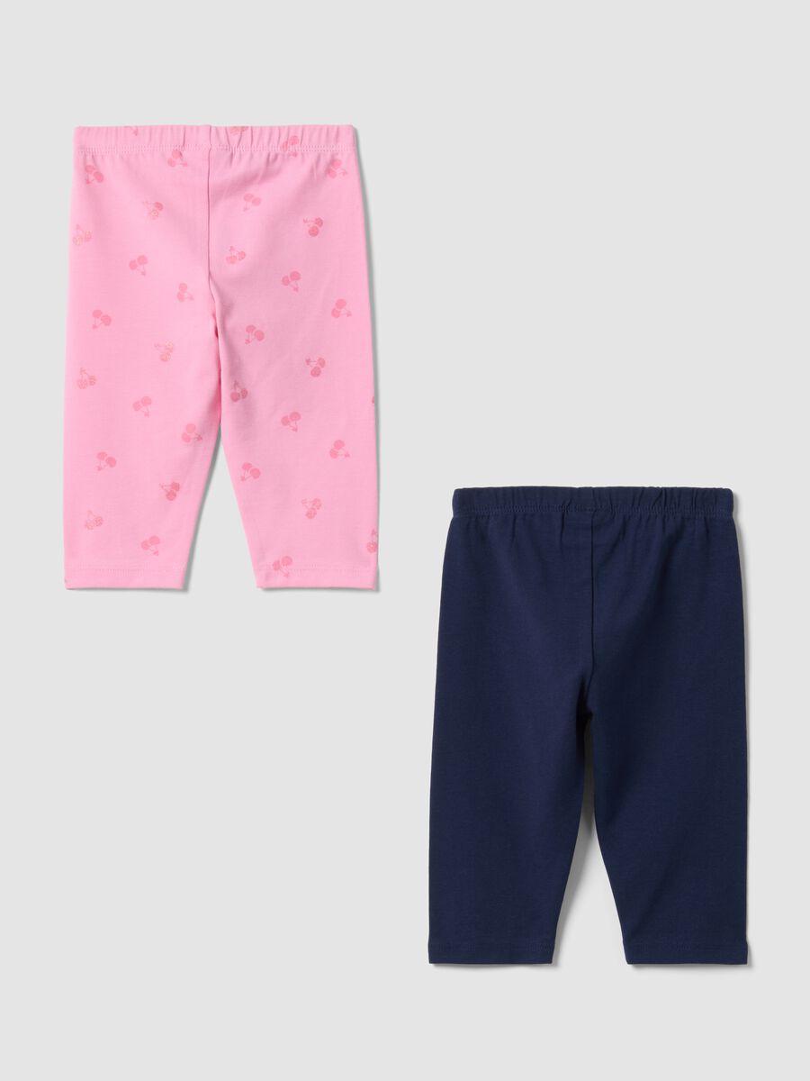 Bipack leggings in cotone elasticizzato multicolor per bimba_1