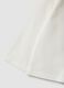 White stretch organic cotton polo shirt with ruffle detailing for baby girl_3