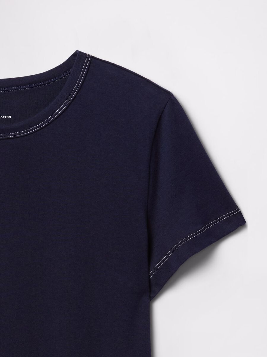 Blue cropped T-shirt in cotton_4