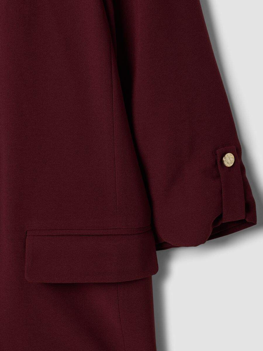 Red regular-fit lined blazer with classic lapels_5