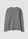 Grey cotton-blend Henley neck top, regular fit_6