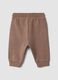 Brown organic cotton trousers with elasticated waist_1