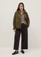Brown straight stretch cotton trousers regular fit_0