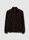 Brown genuine leather jacket regular fit with full zip_5