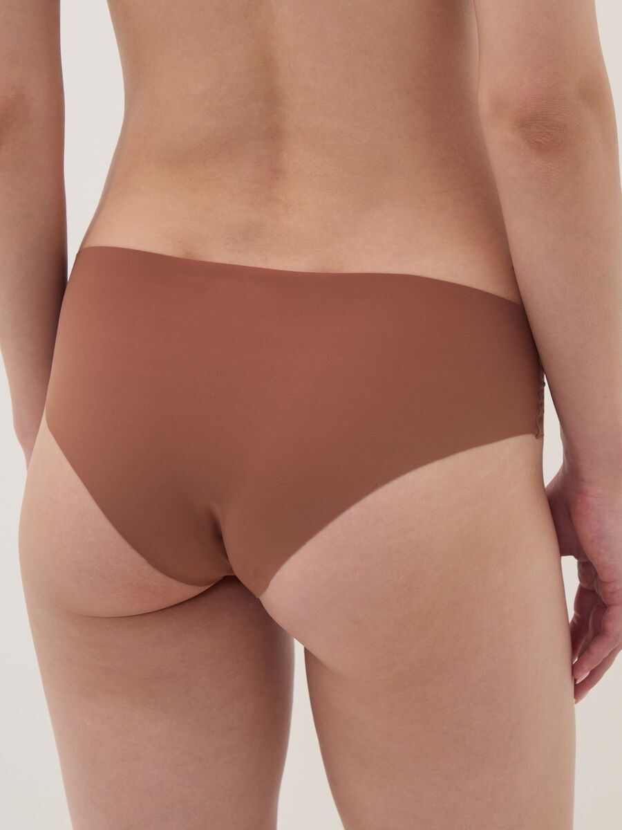 Brown regular-waist stretch microfibre hipster briefs_2