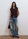 Brown pure cotton knitted vest with crew neck, regular fit_2