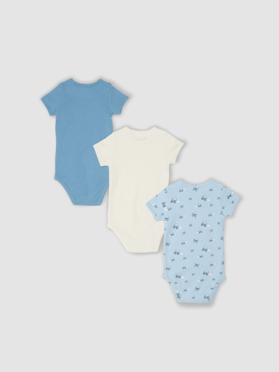 Tripack di body multicolor in puro cotone organico per neonato e bimbo_1