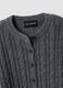 Grey wool-blend cable-knit cardigan_1