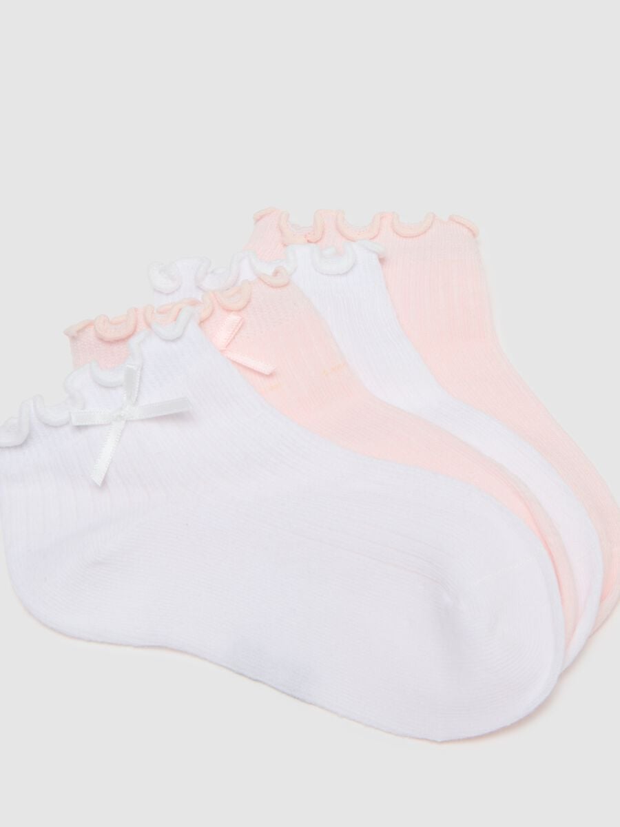 Girls' Multicolour Cotton Blend Socks Tripack with Bow_1