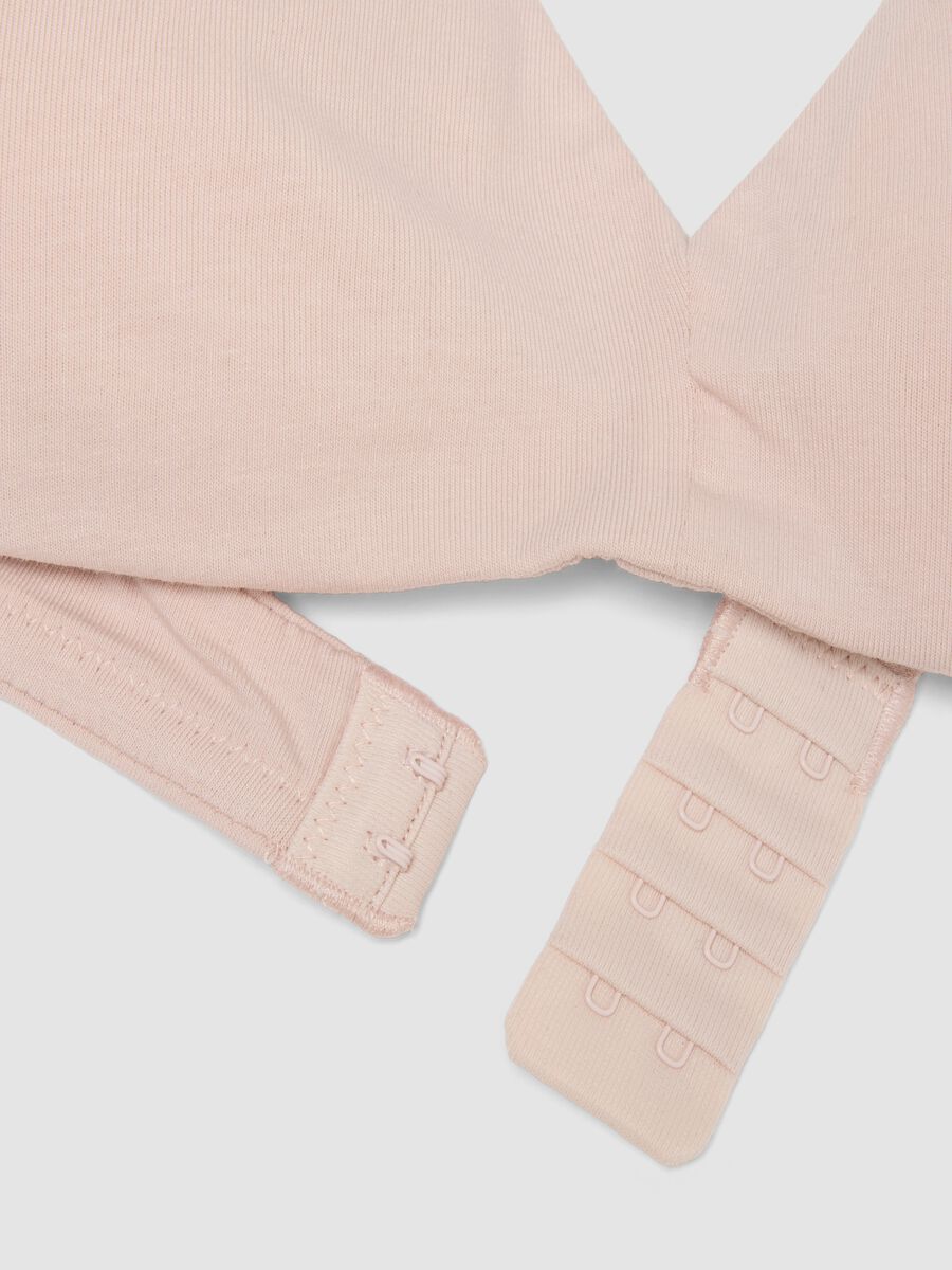 Pink organic stretch cotton triangle bra_5