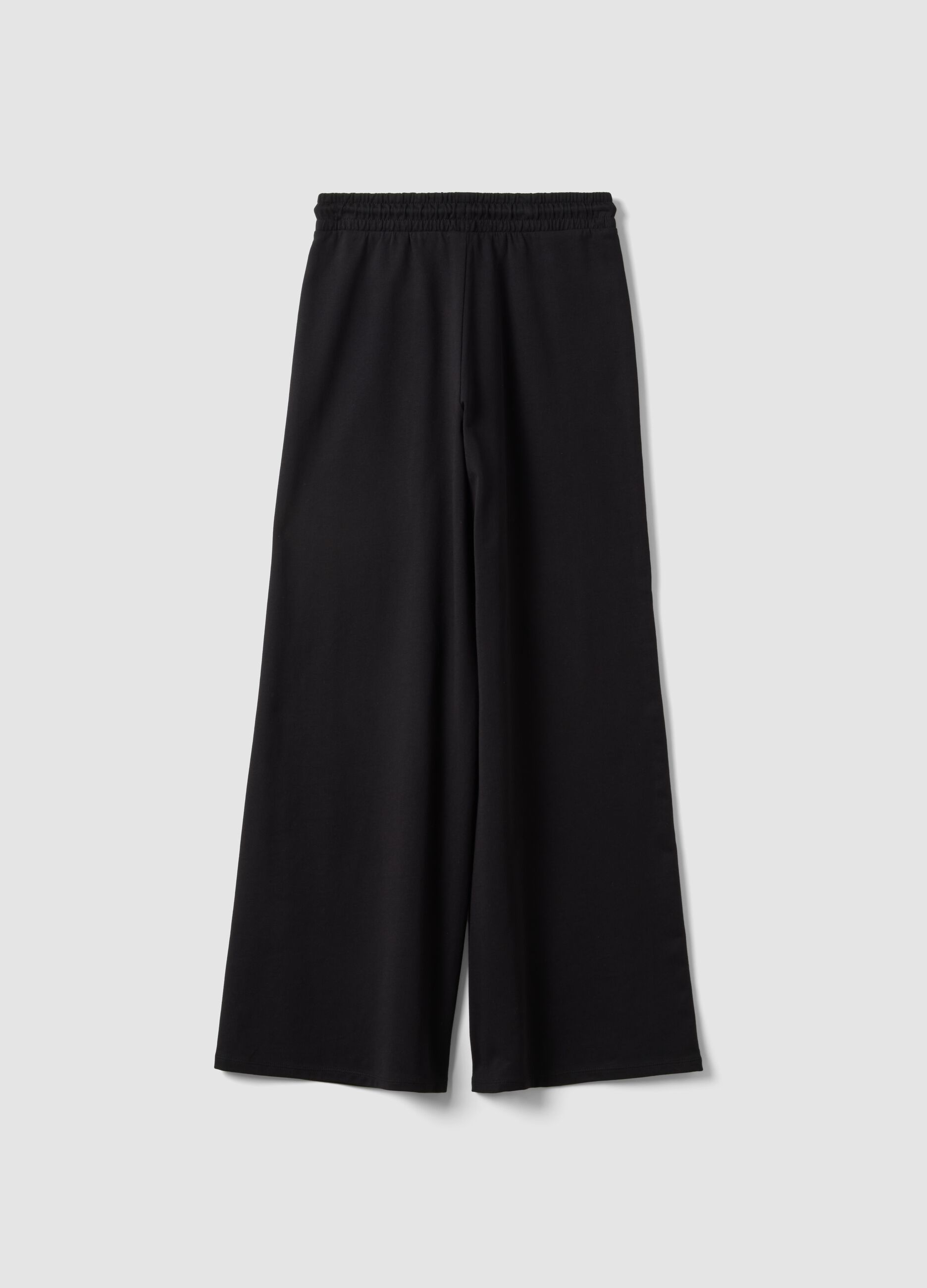 Black baggy-fit pure cotton jogger trousers