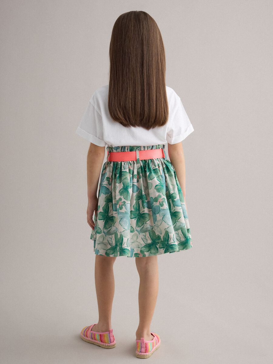 Girls' multicolour pure cotton skirt with butterflies_2