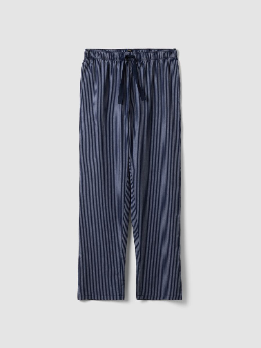 Blue striped organic cotton pyjama trousers_4