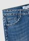 Blue denim bootcut jeans with studs_5