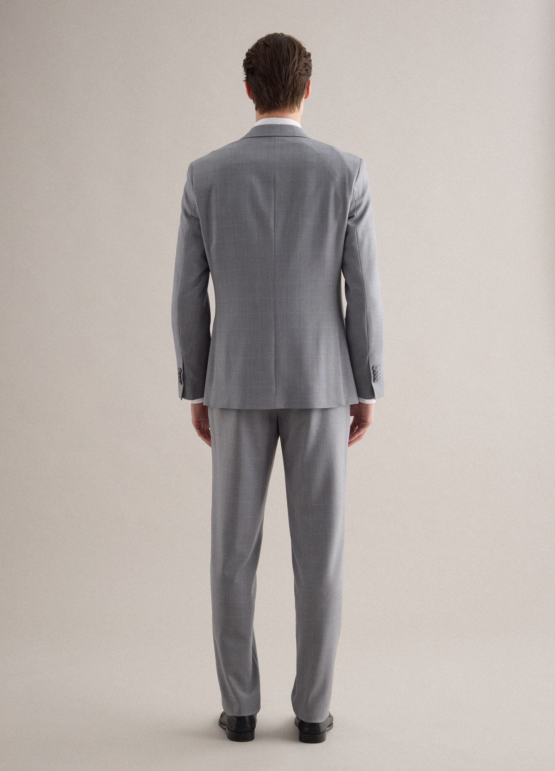 Grey Slim Fit Lined Suit