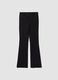 Black flared trousers in stretch viscose_0