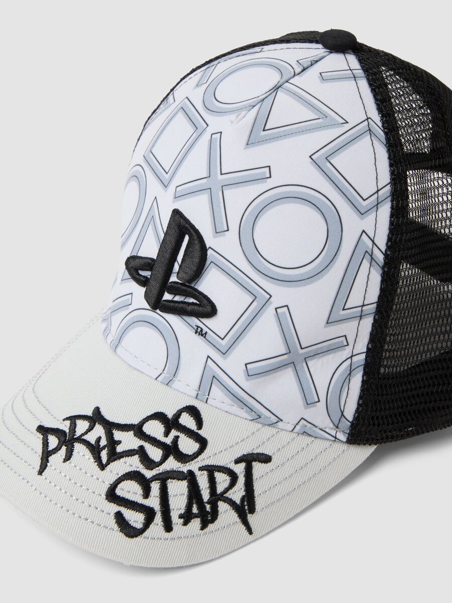 Cappello baseball bianco e nero in puro cotone_1