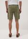Green stretch cotton cargo Bermuda shorts_2
