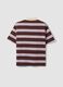 Brown pure cotton oversized striped polo_2