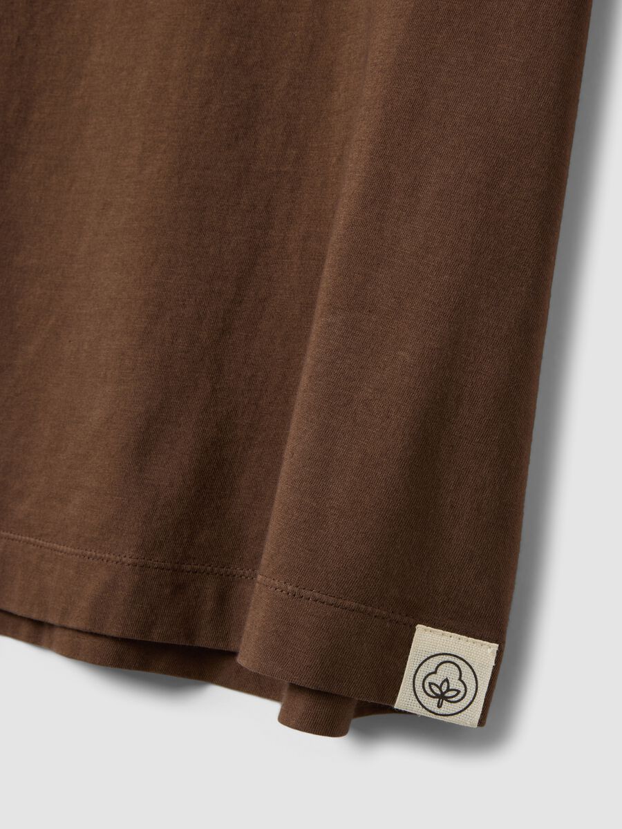 Brown short-sleeve pure cotton T-shirt, regular fit_5