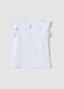 White organic cotton girls&rsquo; tank top with print and frills_1