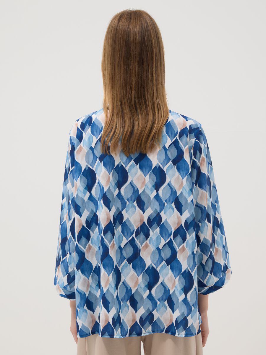 Blue patterned long-sleeve top_2