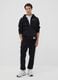 Black zip-up hooded sweatshirt in cotton blend_1