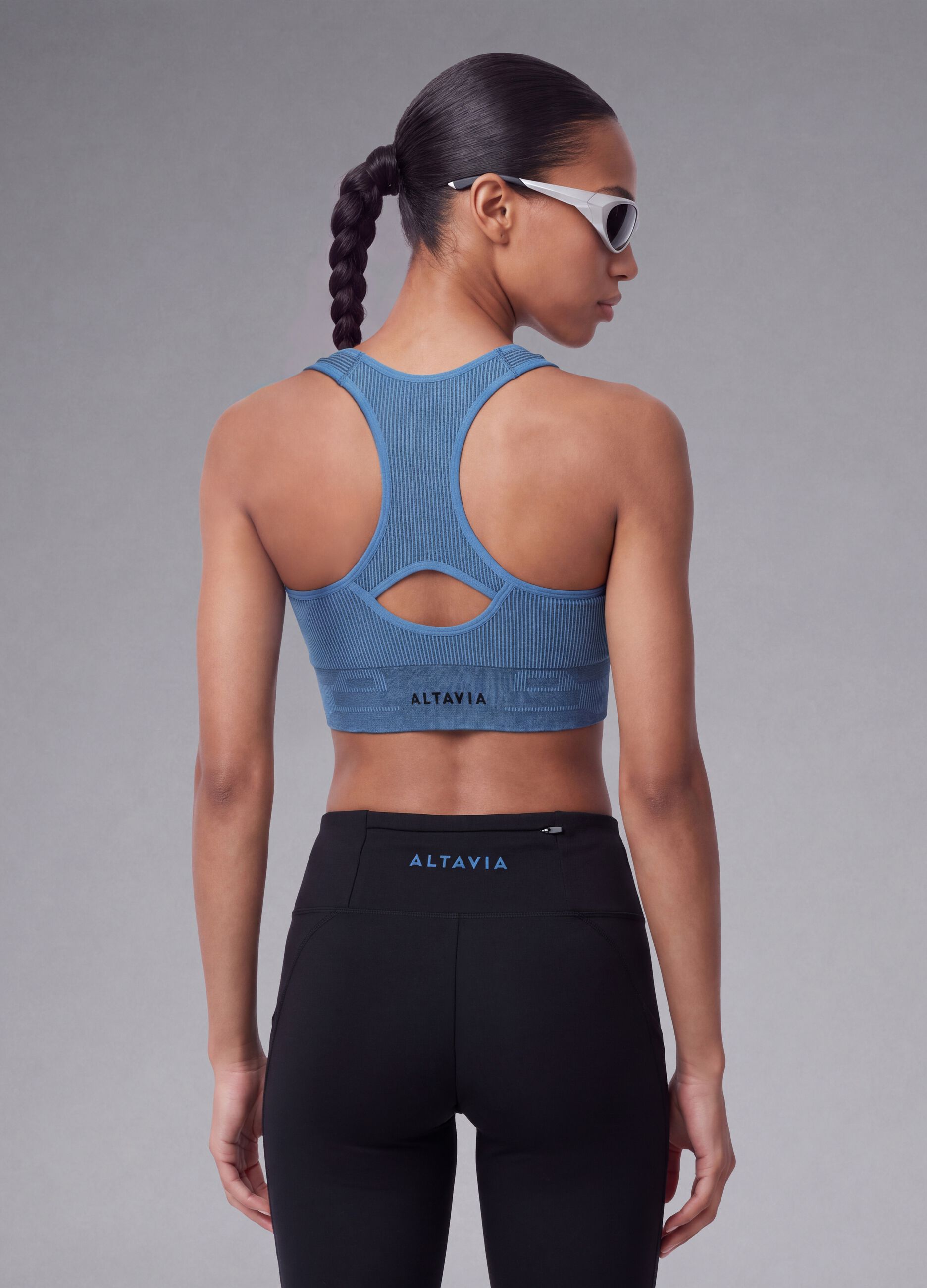 Blue sports bra in stretch fabric ALTAVIA RUNNING