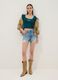 Light blue pure cotton denim shorts_0