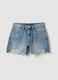 Light blue pure cotton denim shorts_4