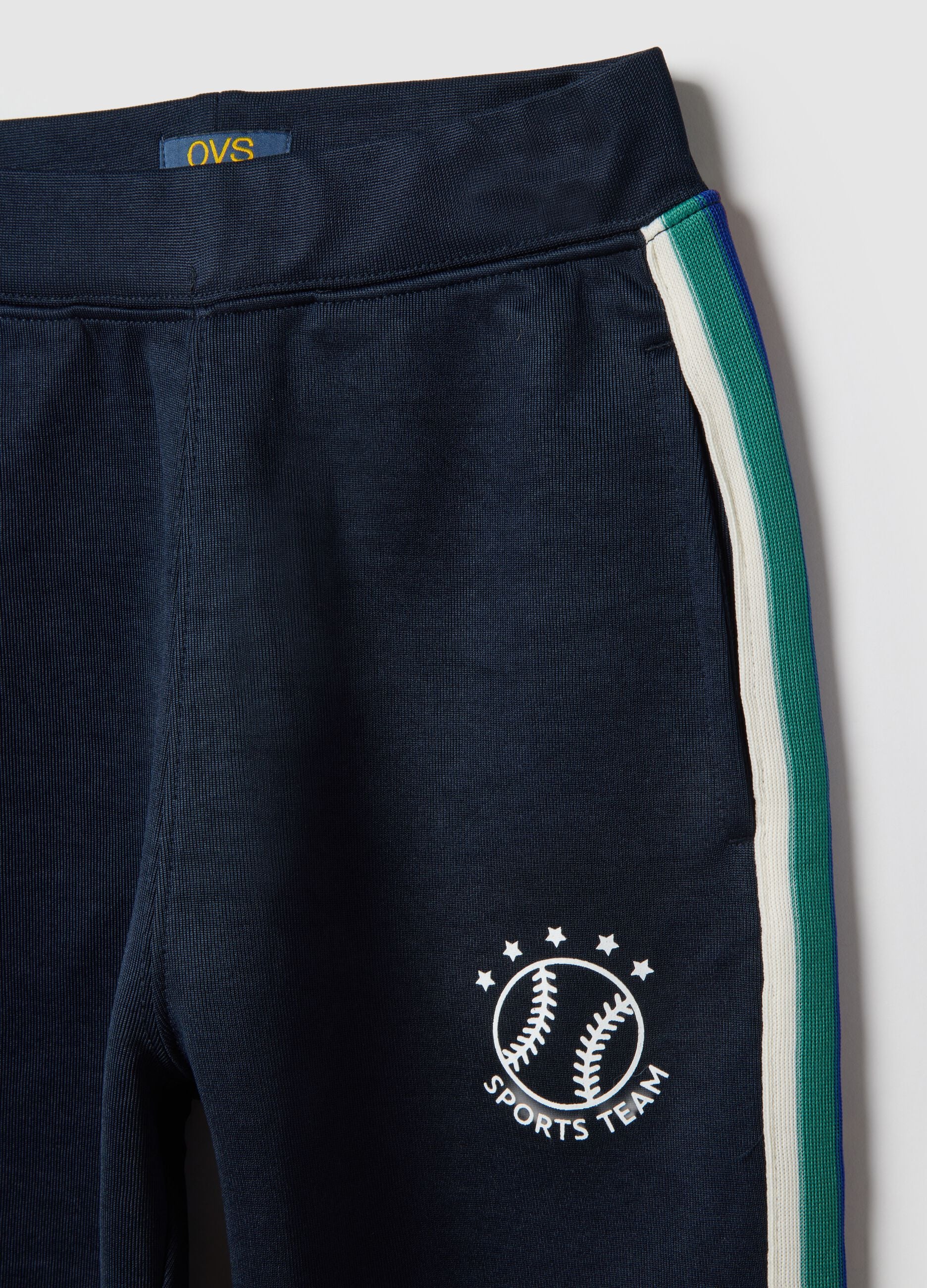 Boys' blue cotton-blend regular fit trousers