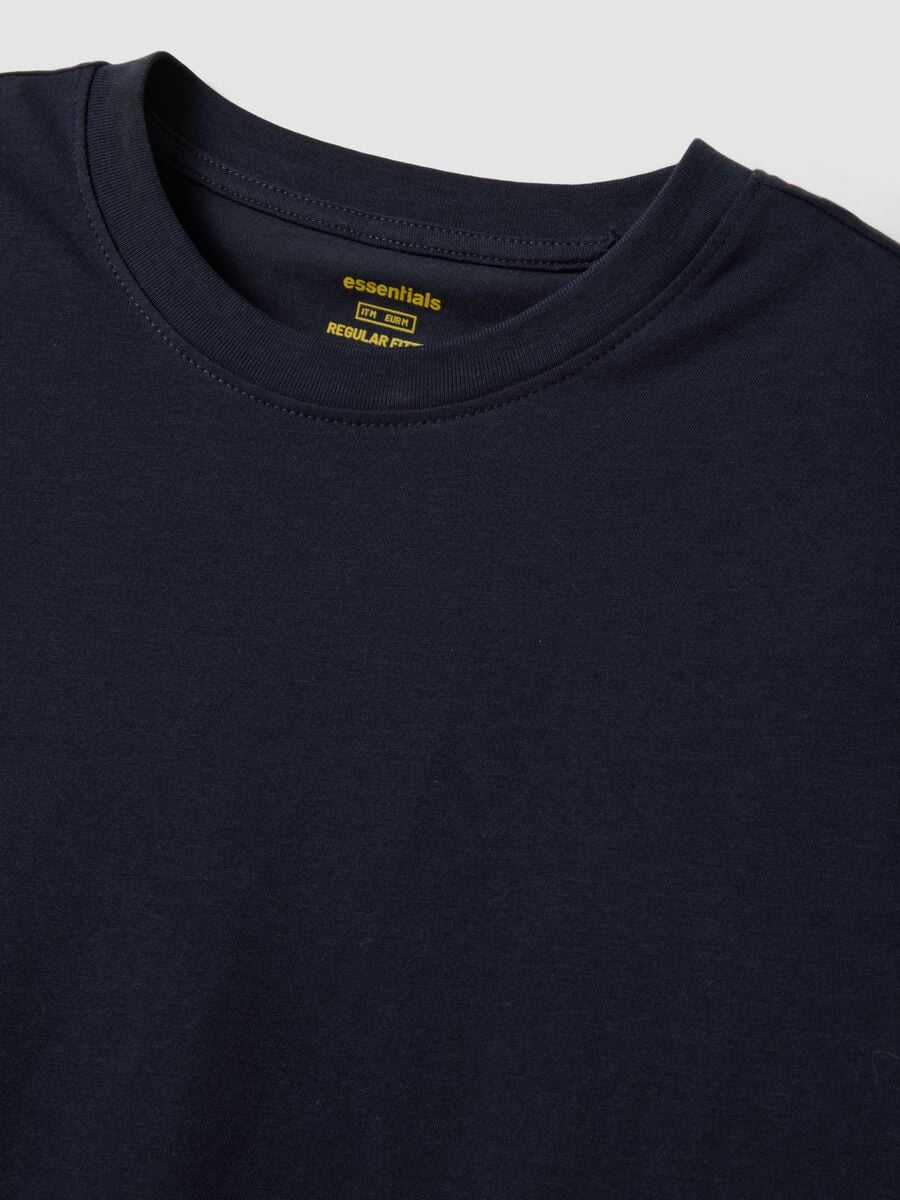 Blue pure cotton short-sleeve T-shirt_5