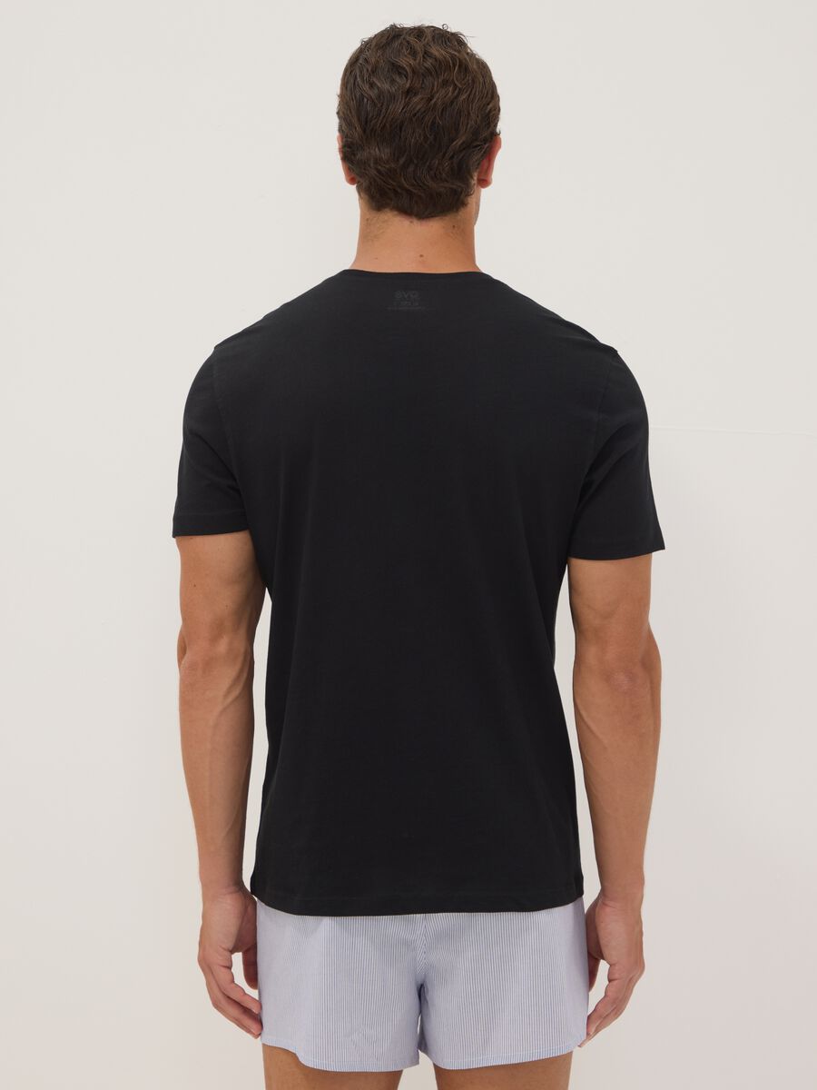 Bipack di t-shirt nere in puro cotone extrafine a girocollo_3