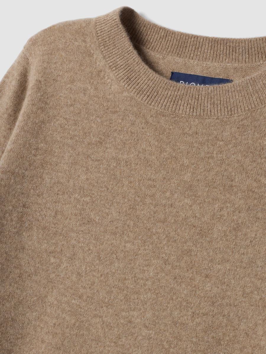 Beige pure cashmere crew-neck jumper_5