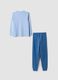 Light blue pure organic cotton crew-neck printed pyjamas for boys_1