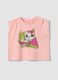 Pink organic cotton printed tank top for girls, regular fit_0
