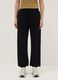 Black cotton blend jogger trousers regular fit_1
