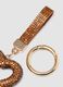 Portachiavi marrone con cuore decorato_2