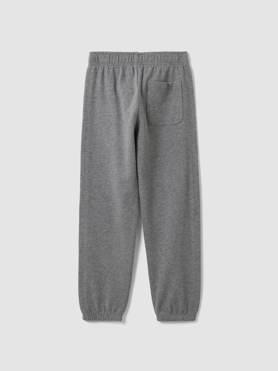 Grey organic cotton comfort-fit joggers for boys_1