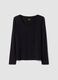 Black stretch viscose crew-neck slim-fit T-shirt_4