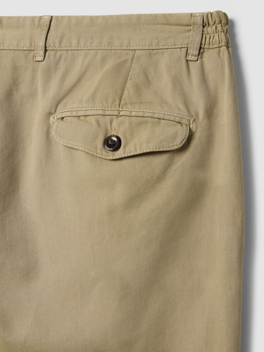 Beige pure cotton carrot-fit chino trousers_5