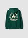 Green cotton-blend hoodie with Celtics print for boys_1