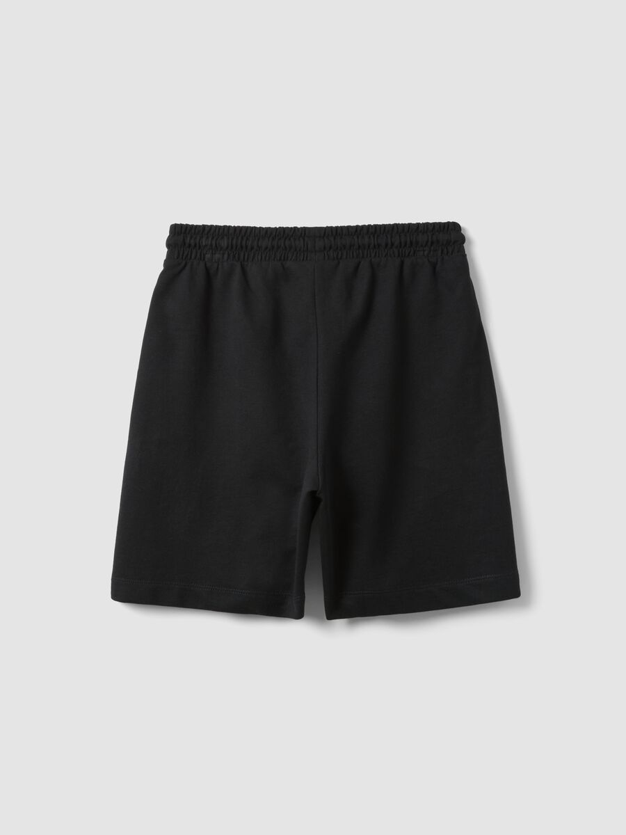 Shorts in puro cotone nero da ragazza relaxed fit Chicago Bulls_4